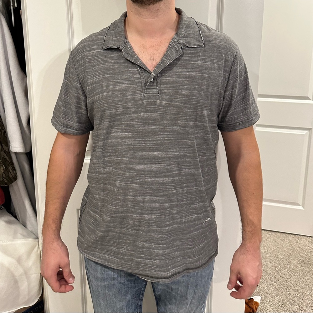 XL Marled Heather Gray Short Sleeve Polo